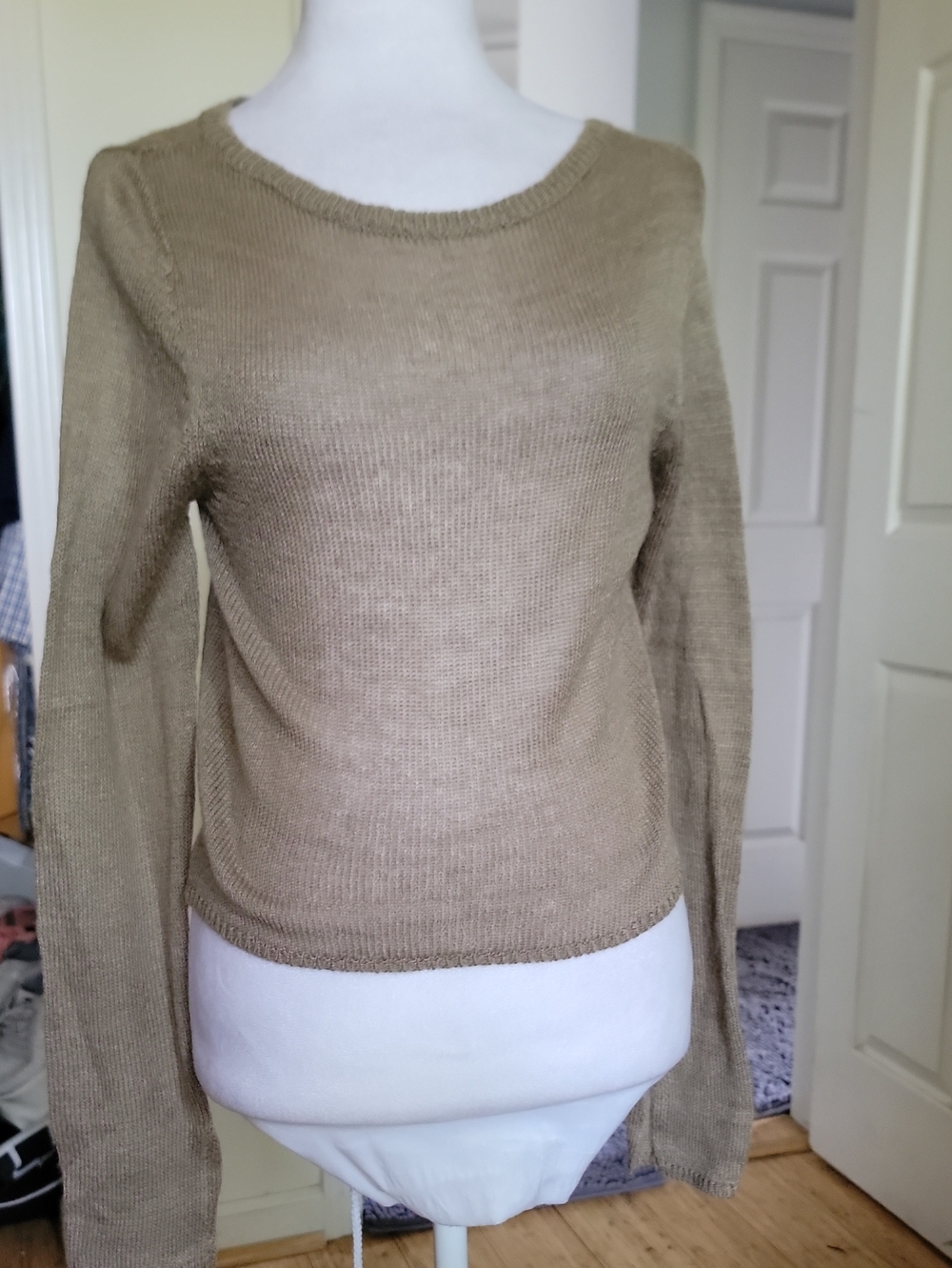 Classic Crewneck Women's Sweater - Taupe